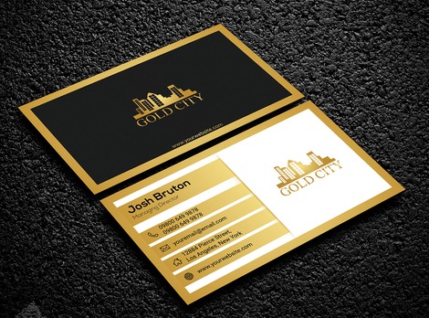 Business card design, Gold City