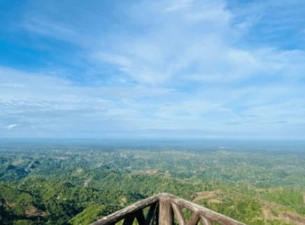 Hill view over green valleys