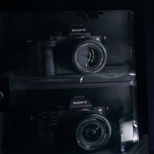Sony cameras in a dry cabinet