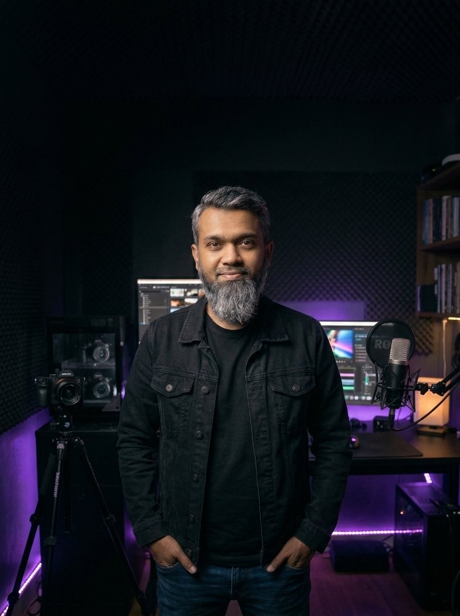 Zakaria standing in the studio