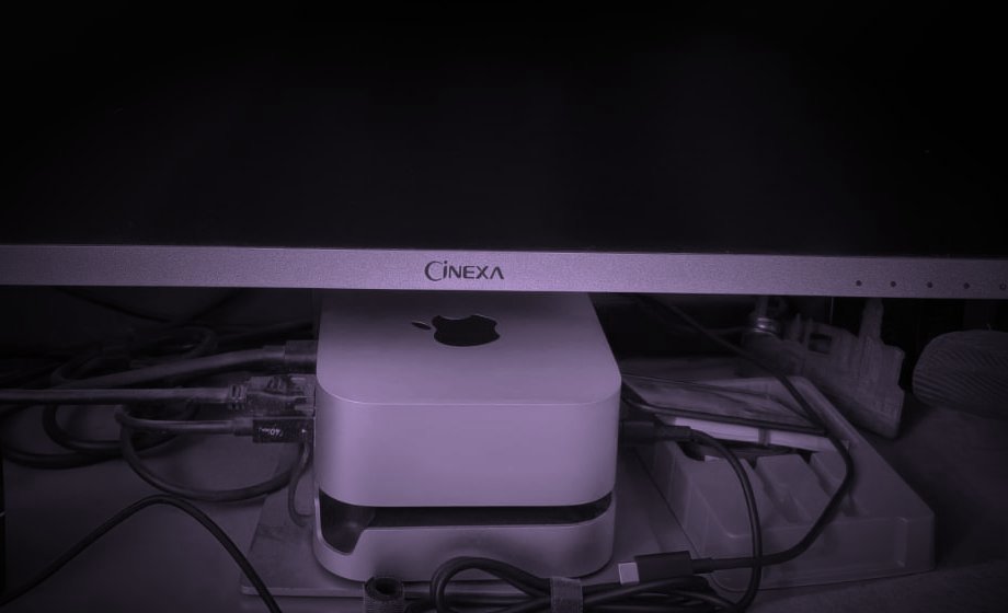 Mac mini M4 under the editing monitor